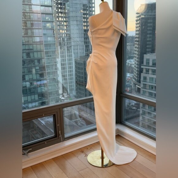 🆕 BRONX & BANCO 🧿 NWOT Stella Asymmetrical Bridal Gown, White - Sz XL / US 10 - Picture 11 of 16